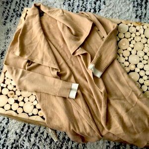 Theory Tan trincy Cashmere waterfall cardigan XS